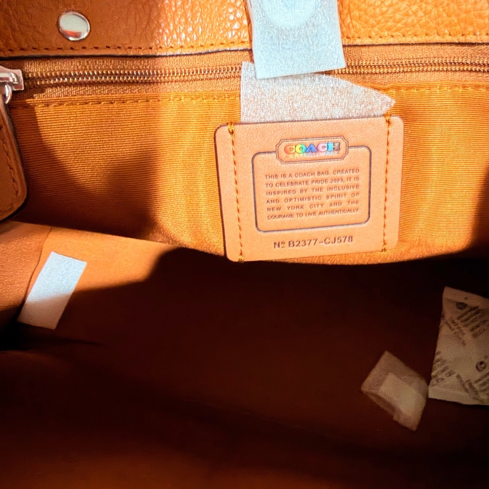 COACH DEMPSEY TOTE 22
IN SIGNATURE JACQUARD WITH RAINBOW STRIPE + LG WRISTLET - Picture 6 of 9